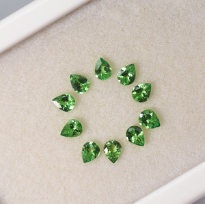 Pierre précieuse naturelle Tsavorite taille poire 5x3 mm 5x4 mm 7x5 mm, qualité Eye Clean, pierres en vrac pour bijoux - Product Image 6
