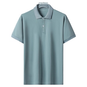 Nuevas camisetas informales de poliéster de bambú para hombre, camisetas Polo de manga corta sólidas, camisetas holgadas de verano con cuello abotonado para hombre, Tops para hombre - Product Image 5