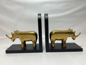 Artistic Decorative Aluminium Bookends Set | Premium Metal <b>Book</b> <b>Holder</b> <b>Stand</b> for Bookshelf, Home Office, Library, Study Desk - Product Image 6