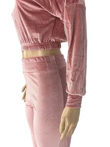 Winter Hoodie Wide Leg Pants Long Sleeve Velvet Sweatsuit Women 2 Piece Outfit Women Casual 2 Piece Jogger Set - Product Image 3