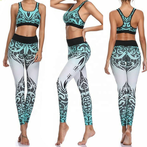Conjunto de Yoga de 2 Piezas con Estampado Sublimado, Leggings de Cintura Alta, Ropa Deportiva, Conjuntos de Gimnasio Personalizados para Mujer, Gran Venta - Product Image 1