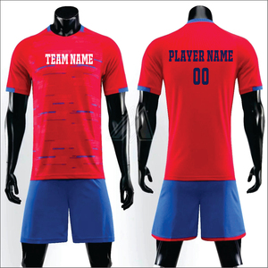 เสื้อฟุตบอลแบบสั่งทำขายส่ง OEM สำหรับทุกเพศ พิมพ์ลายชุดฟุตบอล ระบายอากาศได้ดี ซับเหงื่อ 100% โพลีเอสเตอร์ คอวี สำหรับสโมสร - Product Image 6