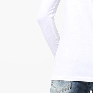 Camiseta de Manga Larga con Cuello Redondo para Hombre, Informal, de Algodón, con Logotipo Personalizado en el Frente - Product Image 2