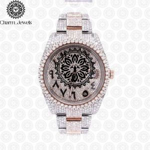 Reloj de Lujo para Hombre Charm Jewels, de Acero Inoxidable, 40 mm, Analógico, Mecánico, con Cristal y Diamantes, Brazalete de Joyería de Moda, Resistente al Agua 10 Bar - Product Image 1