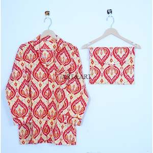 Conjunto de Pijama de Algodón con Diseño Floral Paisley, Estampado a Mano, Ropa de Dormir Ligera para Mujer, Conjunto de Verano para Descansar - Product Image 2