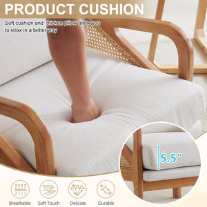 Chaise d'appoint de salon au design en rotin - Product Image 6