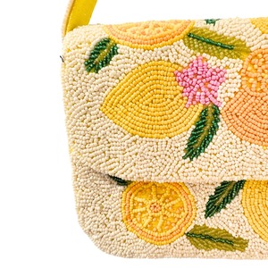 Bolso de hombro de limón con cuentas hecho a mano, patrón geométrico, para mujer, con asa única, moda otoño, bolso tote, personalizado, al por mayor, multicolor, con aros - Product Image 4