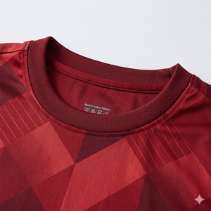 Conjunto de Camiseta de Fútbol Roja para Hombre, Manga Corta, Estampado Geométrico, Transpirable, de Poliéster, Uniforme para Todas las Temporadas - Product Image 6