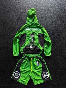 Custom <b>Men</b> Windbreaker <b>Jacket</b> and Shorts Set Lightweight Nylon Hooded Tracksuit Two Piece Streetwear Sport Short Set - Product Image 2