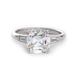 Bague de luxe pour femme en or blanc massif 14 carats avec diamant de laboratoire 3 carats certifié IGI, bague de fiançailles trois pierres de luxe - Product Image 5