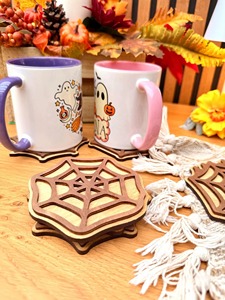 Ensemble de sous-verres découpés au laser avec motif abeille adorable pour la protection des tables à café et à thé et la décoration intérieure, base pour mini-plantes pour petits pots - Product Image 5