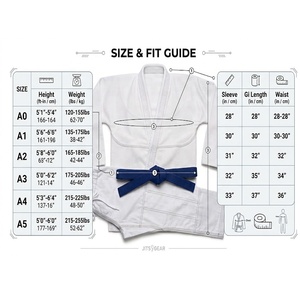 Conjunto de Kimono de Jiu Jitsu Brasileño para Niños, Color Blanco con Cinturón Azul, Uniforme Unisex, Duradero, 100% Algodón - Product Image 4