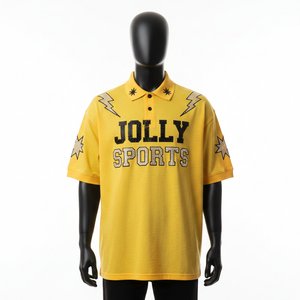 <b>Men's</b> Premium 220 GSM Cotton Blend Pique <b>Polo</b> <b>Shirt</b> <b>Yellow</b> Breathable Soft Feel Heat Transfer Custom Logo moisture wicking - Product Image 1