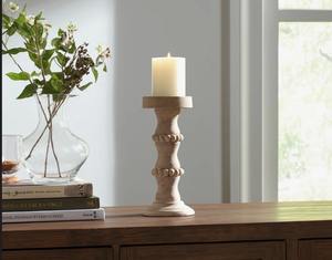 Porte-bougie en bois rustique de luxe, accent décoratif pour table, entrée et salon, au meilleur prix - Product Image 5