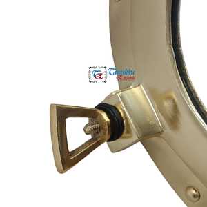 Espejo Decorativo de Pared con Forma de Ojo de Buey Rectangular de 15 Pulgadas, Hecho a Mano, de Aluminio Chapado en Oro, Estilo Náutico Art Deco, Ligero - Product Image 4