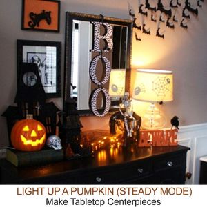 Set di 4 Luci LED a Forma di Zucca Arancione per Halloween con Timer e Telecomando, Decorazioni Jack-O'-Lan a Batteria - Product Image 4