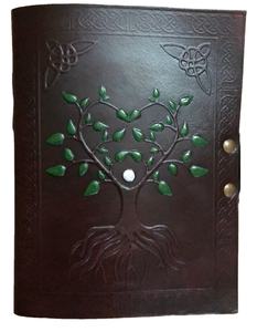 Cuaderno de bocetos vintage de cuero genuino hecho a mano, diario con árbol de la vida pintado a mano, cuaderno de viaje ecológico, regalos de viaje - Product Image 2