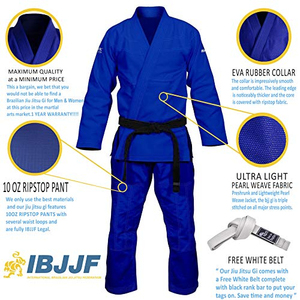 Kimono de Judo y BJJ FUJEX SPORTS Ultraligero y Elástico de Poliéster/Algodón 450g para Hombre Adulto con Cinturón, Transpirable, Duradero y Ajustado - Product Image 4