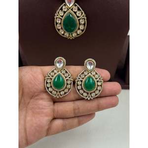Indian Ethnic Swara Premium Victorian Gold Plated Bridal Necklace & Earring Set for Women - Product Image 4