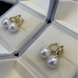 Boucles d'oreilles en perles d'édition sans défaut en argent S925, 10-11 mm, perles naturelles Edison violettes, légères, produits domestiques, cadeau - Product Image 2