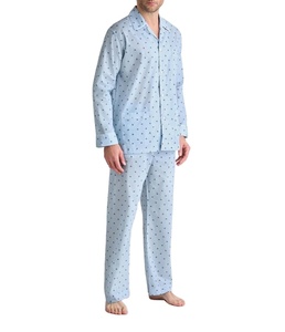 Cómodo conjunto de pijama de algodón para hombre, ropa de dormir de manga larga, ropa de dormir Unisex de dos piezas, venta al por mayor, proveedor OEM a granel - Product Image 3