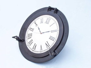 Porthole Wall <b>Clock</b> Iron Nautical Marine Vintage Round Wall Mounted <b>Clock</b> Maritime <b>Ship</b> Decor for Home Office Living Room - Product Image 6