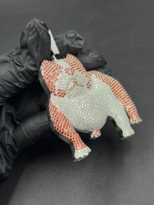 Pendentif Animal Mignon en Strass et Cristal, Breloque Chien en Moissanite, Bijou Unisexe en Argent 925 et Alliage de Zinc, Cadeau Thème - Product Image 5