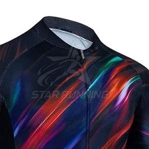STAR RUNNING SPORTS Vente directe d'usine Maillot de cyclisme durable pour hommes Conception de logo personnalisée Séchage rapide Respirant Vente en gros OEM - Product Image 4