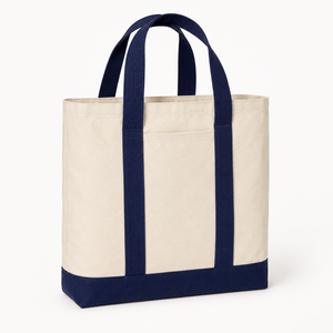 Bolsa de Mano Tipo Tote de Algodón EcoDari con Cierre de Cremallera, Asas en Contraste, Reutilizable, Ecológica, Ligera y Lavable - Product Image 1