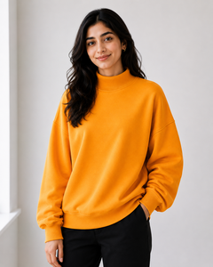 Sudadera de Cuello Alto Premium para Mujer, Sudadera de Algodón Personalizada, Fabricante de Marca Privada - Product Image 1