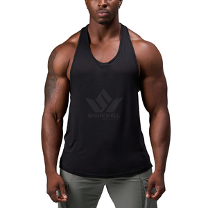 <b>Men's</b> <b>Black</b> Sleeveless Tank Top O-Neck 100% Polyester Knitted Breathable Casual Regular Fit Front Graphic Print Sports <b>Vest</b> - Product Image 4