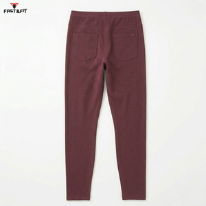 Wholesale Price Low Moq Women Plus Size High Waist 100% Cotton Knitted Breathable Yoga Leggings for Fitness - Product Image 2