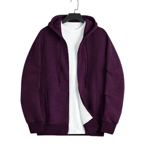 Sudadera con capucha para hombre al por mayor, de color liso, con cremallera, de algodón polar, tela de 300 GSM, estilo casual urbano - Product Image 6