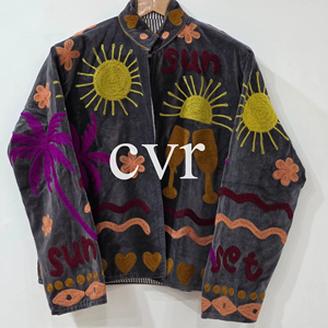 Embroidered Women's Luxury <b>Coat</b> Uzbek Suzani Velvet Outerwear <b>Coat</b> Handmade Velvet Suzani Eco-Friendly Winter Boho for Party - Product Image 1