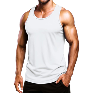 Camiseta sin mangas de poliéster para hombre, estilo urbano, tejido transpirable, tacto suave, ligera, para movimiento, corte limpio, frescura y comodidad, uso diario, aspecto moderno, resistente. - Product Image 1