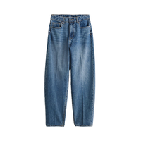 Jean en denim taille haute coupe boyfriend pour femme, décontracté, confortable, toutes saisons, élégant, sexy, délavage foncé/coloré, écologique