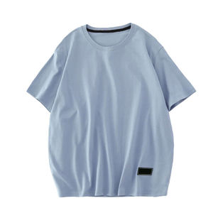 Mens <b>Peach</b> Crew Neck Short Sleeve Cotton Casual Summer Fashion Plain <b>Top</b> Custom Logo OEM ODM Wholesale Apparel - Product Image 4