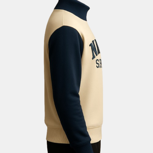 Sweat-shirt à capuche respirant en tissu éponge anti-boulochage pour femme, col roulé personnalisé, bicolore, avec impression frontale personnalisée, pour le sport - Product Image 2