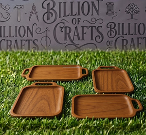 Bandeja de Servir de Madera para Cocina, Rectangular, con Asas, Color Sólido Pulido, Moderna, Multifuncional, para Té, Café, Aperitivos, para el Hogar y Fiestas - Product Image 6