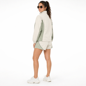 Wholesale Custom Women's Polyester Windbreaker Set Nylon Blend Full <b>Zip</b> Quick Dry Custom Logo OEM Manufacturer - Product Image 2