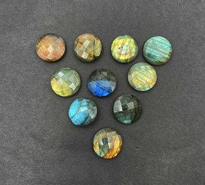 Lote de piedras preciosas sueltas de labradorita natural, corte briolette redondo, 6-10 mm, para la fabricación de joyería. - Product Image 2