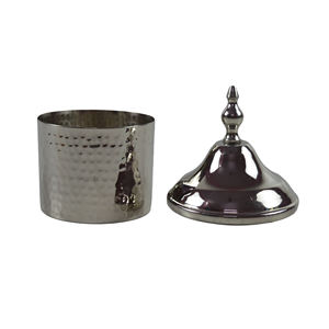 Factory Best Quality Brass Dallah Pots Shiny Silver Colored Finishing Simple Design Cookies Pot for <b>Kitchen</b> <b>Storage</b> - Product Image 6