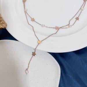 Nouveau collier en perles en forme d'éventail, tendance, luxe léger, de niche, polyvalent, perle de coquillage naturelle d'eau douce - Product Image 5