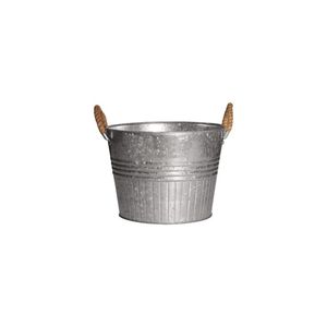 3-Set Vintage <b>Galvanized</b> <b>Planter</b> Buckets - Garden Bucket with Rope Handles, <b>Galvanized</b> Metal - Product Image 4