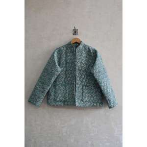 เสื้อแจ็คเก็ตผ้าฝ้ายลายดอกไม้แบบกลับด้านได้ |   เสื้อคลุมผ้าควิลท์น้ำหนักเบาทำมือสำหรับผู้หญิง |   การแต่งตัวแบบเลเยอร์แบบสบายๆ - Product Image 1