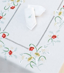 Mantel personalizado con diseño de flores bordadas, cubierta de algodón de alta calidad para el hogar, restaurante y Hotel, venta al por mayor - Product Image 2