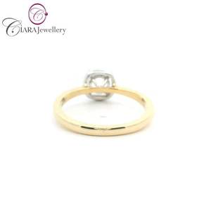MEILLEURE VENTE SIMPLE SIMPLE HALO 18K AU750 SOILD WHITE/YELLOW GOLD PLAIN GOLD BAND NATUREL DIAMANT 0.50CT ROUND FIT SEMI RNG MOUNT - Product Image 6