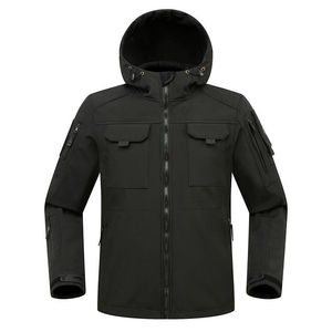 <b>Men's</b> Olive Green Hooded Fleece <b>Safari</b> <b>Jacket</b> Stand Collar Zipper Closure Casual Workwear Style Windproof Regular Fit Autumn - Product Image 3