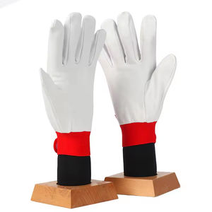 Guantes de trabajo de cuero blanco con palma y dorso de cuero vacuno, guantes de seguridad industriales de alta resistencia para uso personal. - Product Image 4