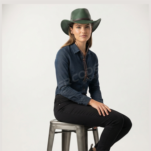 Chapeau de cowboy en polyester/coton fait main, réglable, style européen et américain, pour enfants, avec fourrure, pour la pêche, les fêtes, le sport et l'équitation - Product Image 5